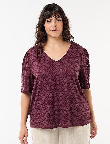 Camiseta de encaje calado