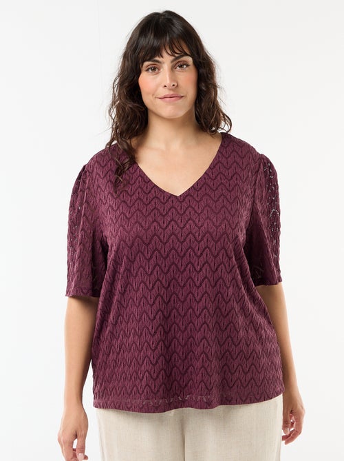 Camiseta de encaje calado - Kiabi
