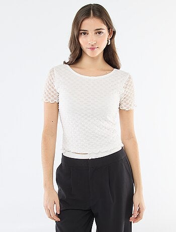 Camiseta de encaje con espalda descubierta