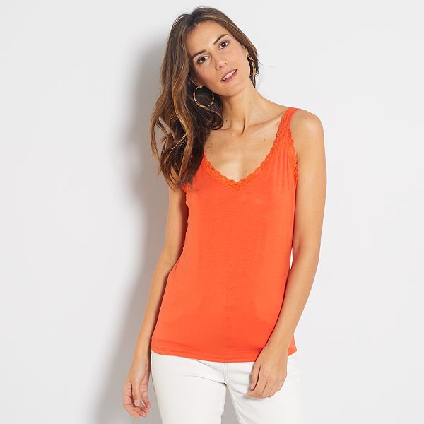 camisetas naranjas mujer