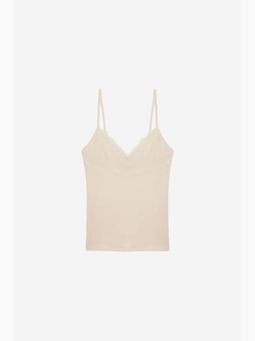 Camiseta de encaje escote en pico dilvin - Kiabi Camiseta de encaje escote en pico dilvin - Kiabi