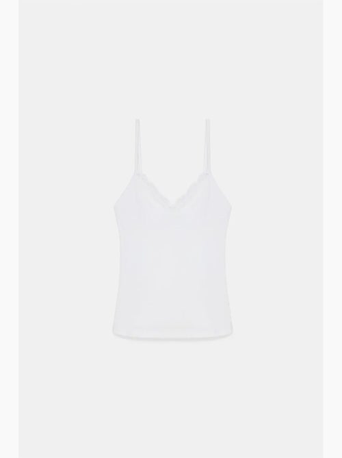 Camiseta de encaje escote en pico dilvin - Kiabi Camiseta de encaje escote en pico dilvin - Kiabi