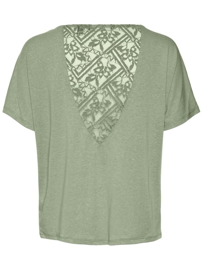 Camiseta de Encaje para Mujer Vero Moda Verde - Kiabi
