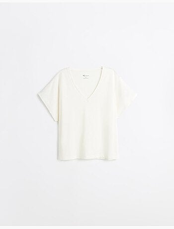 Camiseta de escote en V, MO Fashion