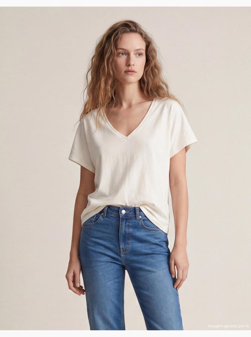 Camiseta de escote en V, MO Fashion - Kiabi