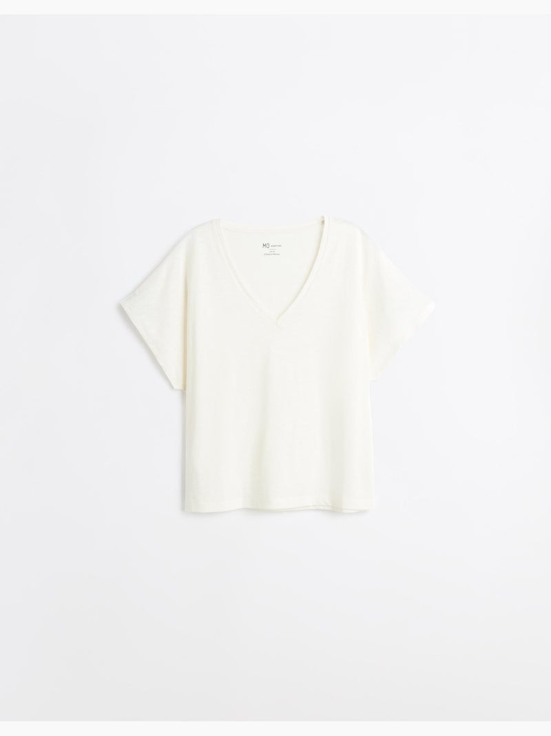 Camiseta de escote en V, MO Fashion Beige - Kiabi