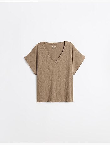 Camiseta de escote en V, MO Fashion