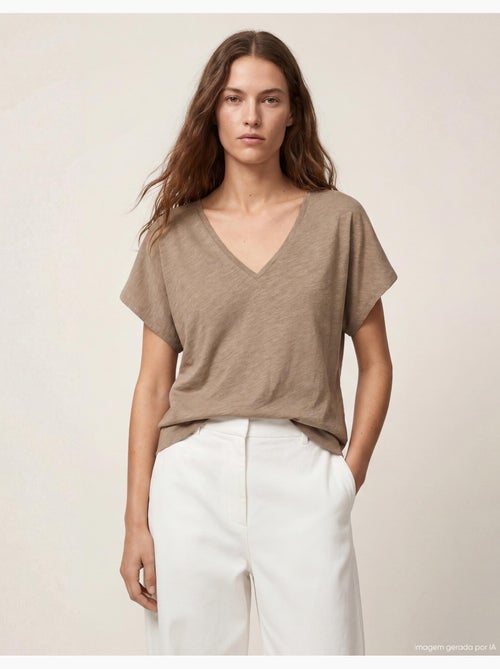 Camiseta de escote en V, MO Fashion - Kiabi