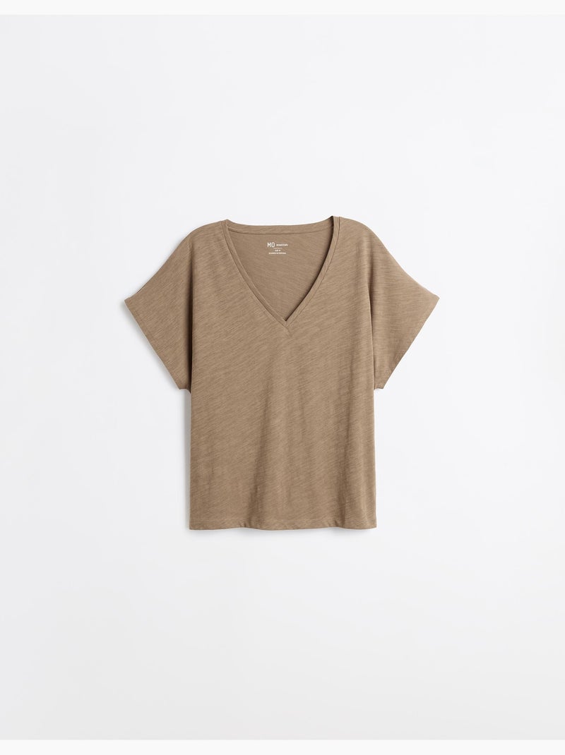 Camiseta de escote en V, MO Fashion Beige - Kiabi