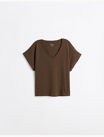 Camiseta de escote en V, MO Fashion