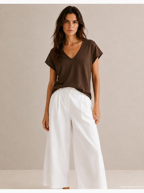 Camiseta de escote en V, MO Fashion - Kiabi Camiseta de escote en V, MO Fashion - Kiabi