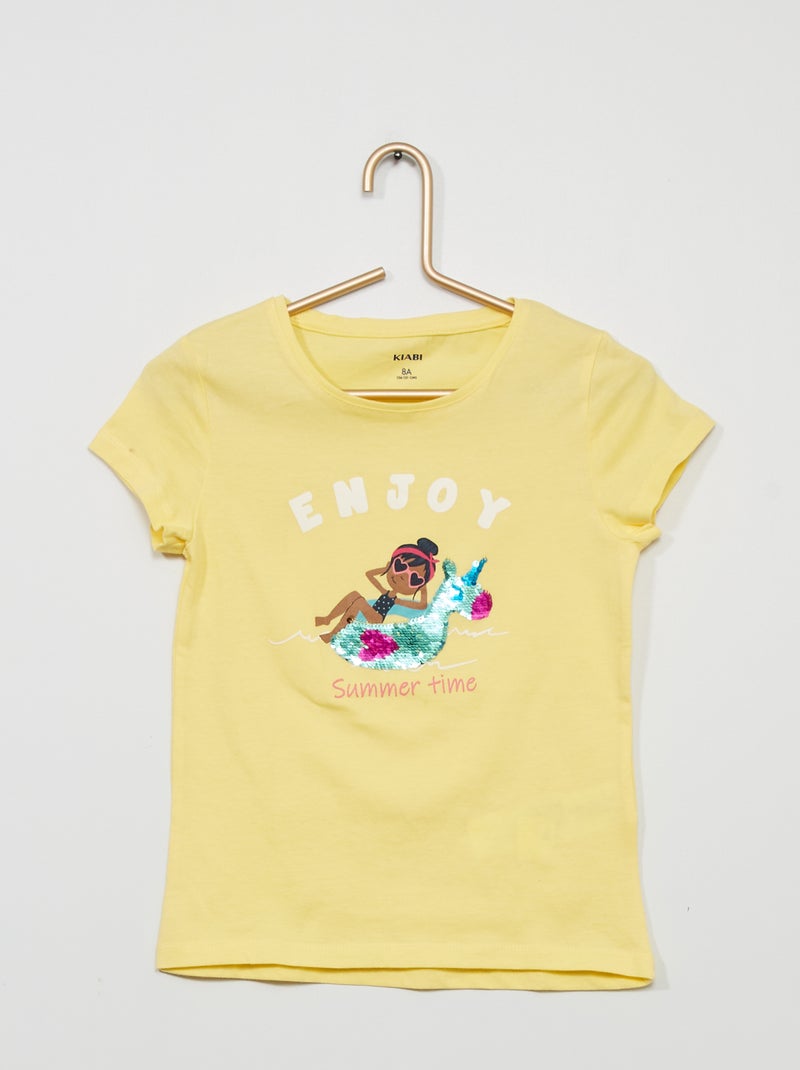 Camiseta de fantasía con cuello redondo AMARILLO - Kiabi