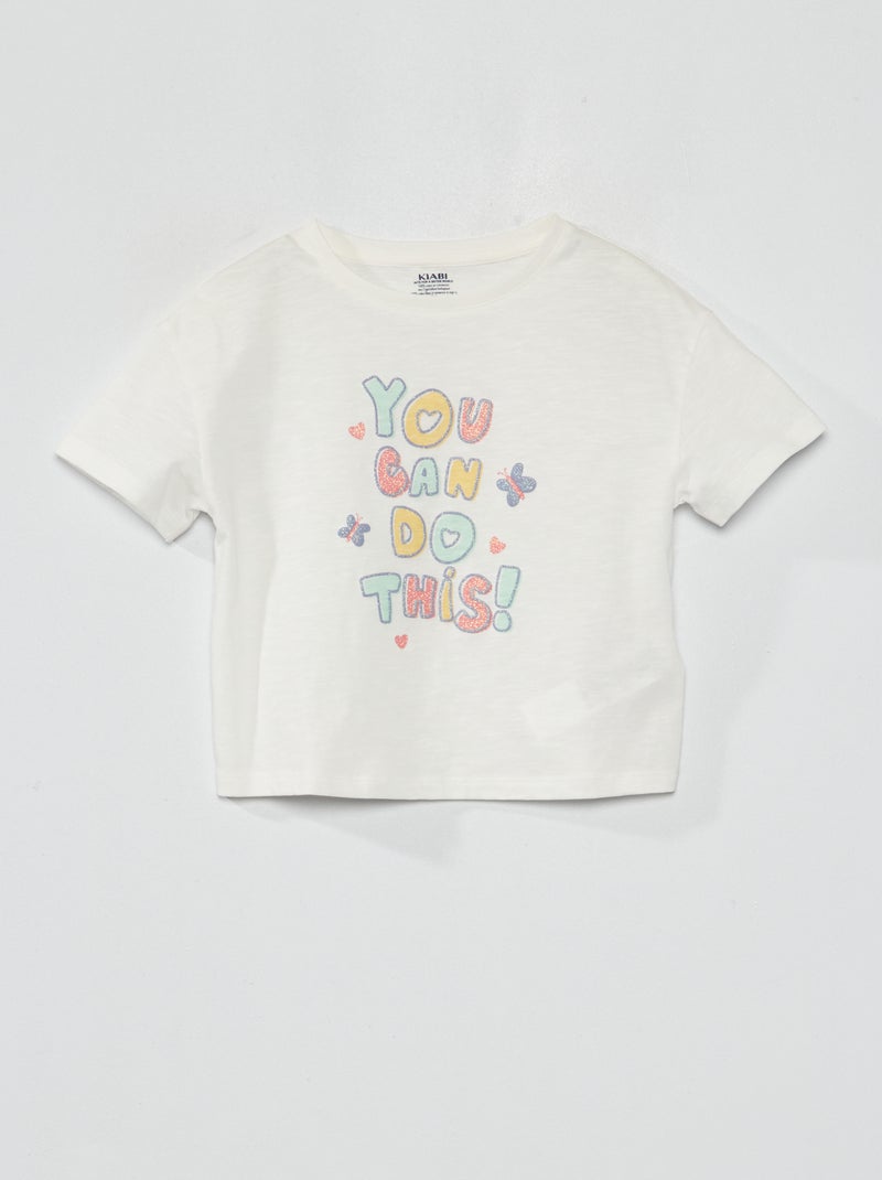 Camiseta de fantasía con cuello redondo BLANCO - Kiabi