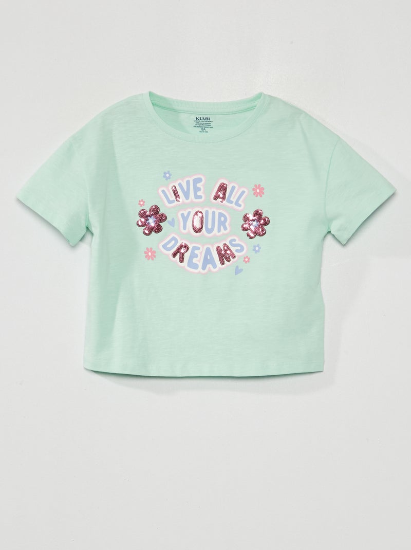 Camiseta de fantasía con cuello redondo VERDE - Kiabi