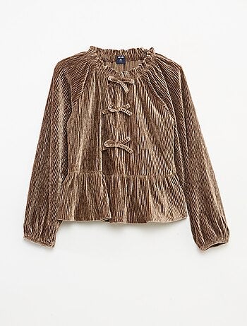 Camiseta de fiesta texturizada con lazo liso
