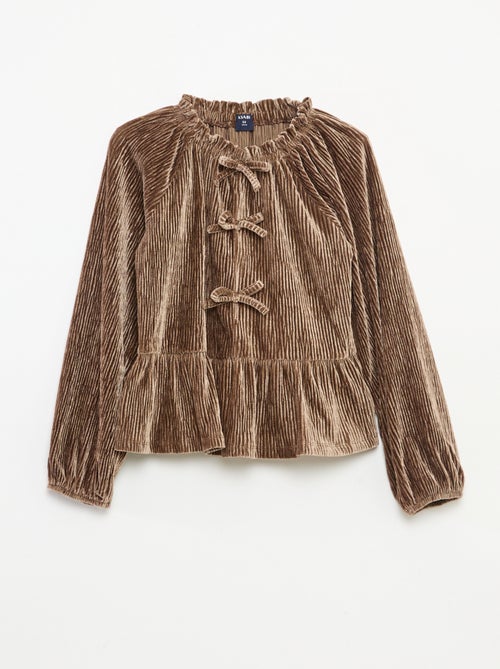 Camiseta de fiesta texturizada con lazo liso - Kiabi