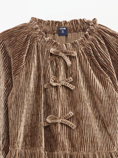 Camiseta de fiesta texturizada con lazo liso - Kiabi