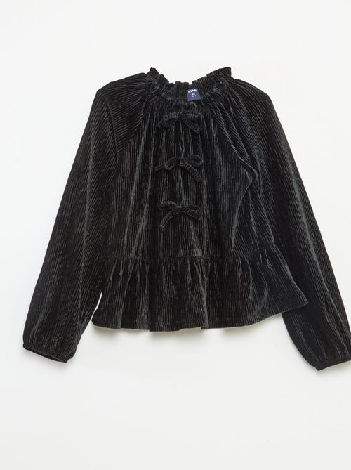 Camiseta de fiesta texturizada con lazo liso - Kiabi