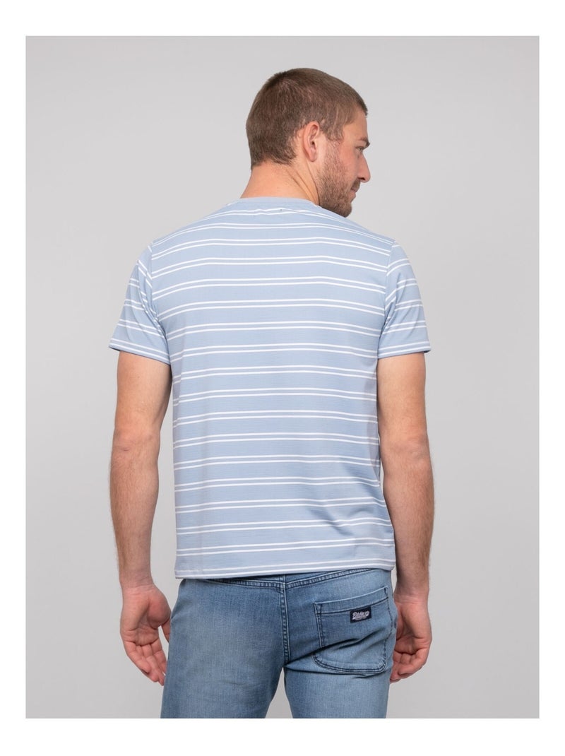 Camiseta de finas rayas marineras NERLANDO Azul - Kiabi