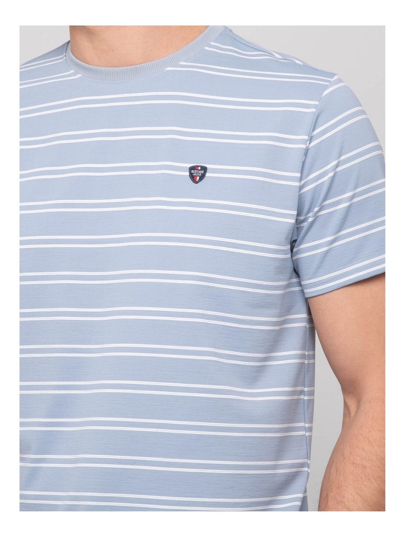 Camiseta de finas rayas marineras NERLANDO Azul - Kiabi