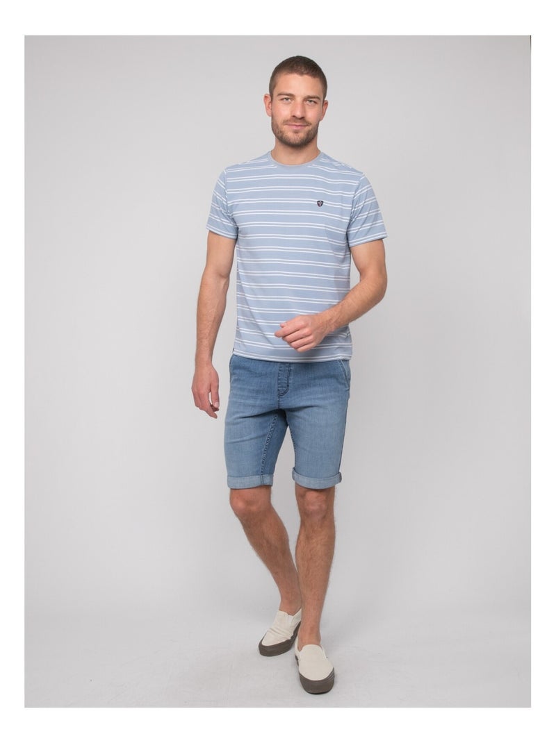 Camiseta de finas rayas marineras NERLANDO Azul - Kiabi