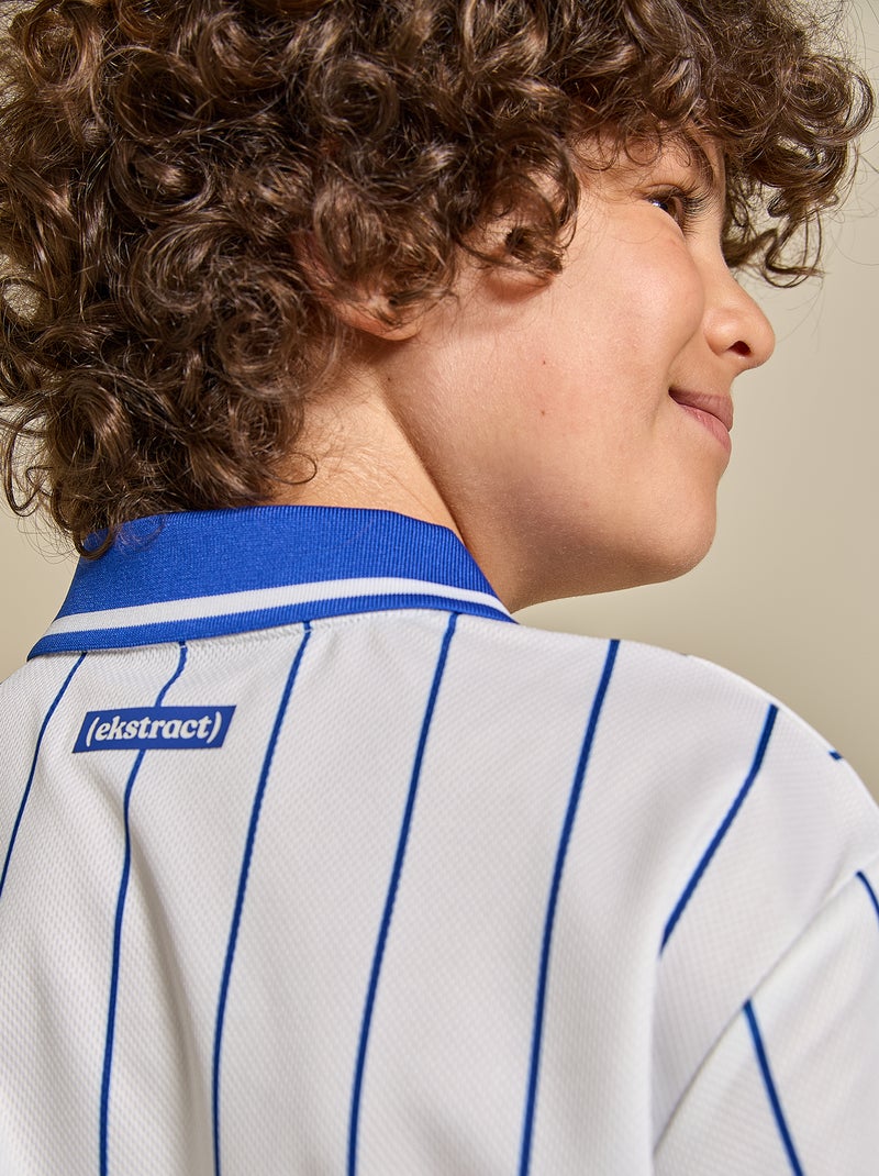 Camiseta de fútbol a rayas de manga corta (Ekstract) Blanco - Kiabi