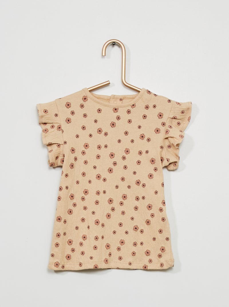 Camiseta de gasa de algodón BEIGE - Kiabi