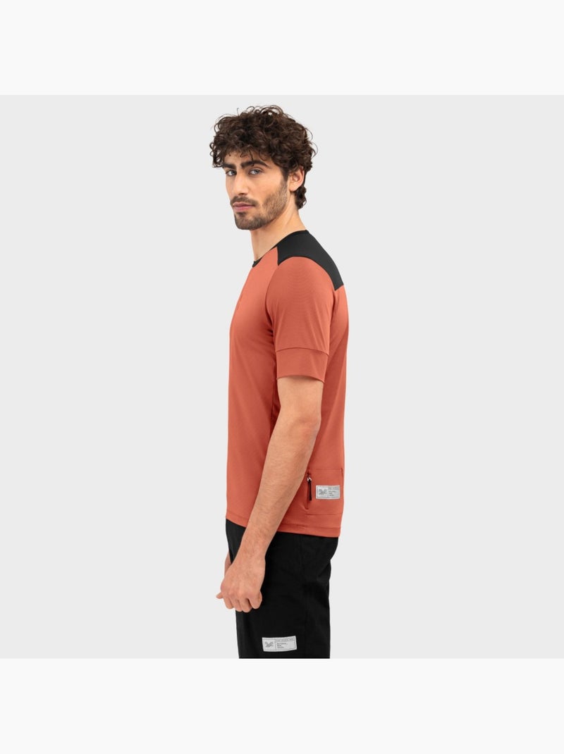 Camiseta de gravel hombre ciclismo hombre tushar Beige arcilla - Kiabi