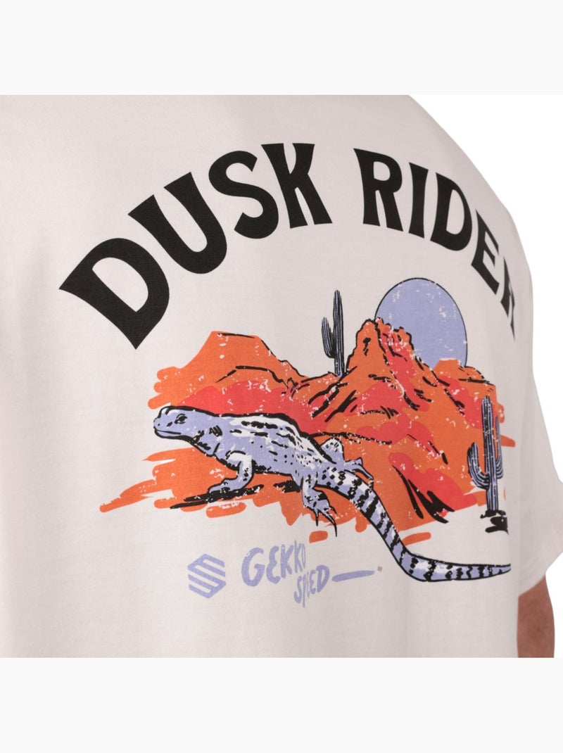 Camiseta de gravel manga corta algodón hombre hombre chaser Blanco - Kiabi