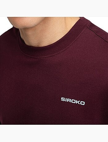 Camiseta de gravel manga larga algodón hombre ciclismo hombre rutted burgundy