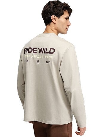 Camiseta de gravel manga larga algodón hombre ciclismo hombre rutted