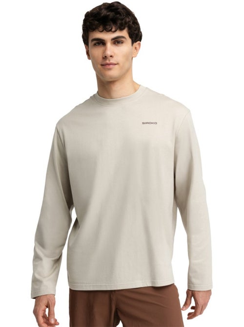 Camiseta de gravel manga larga algodón hombre ciclismo hombre rutted - Kiabi