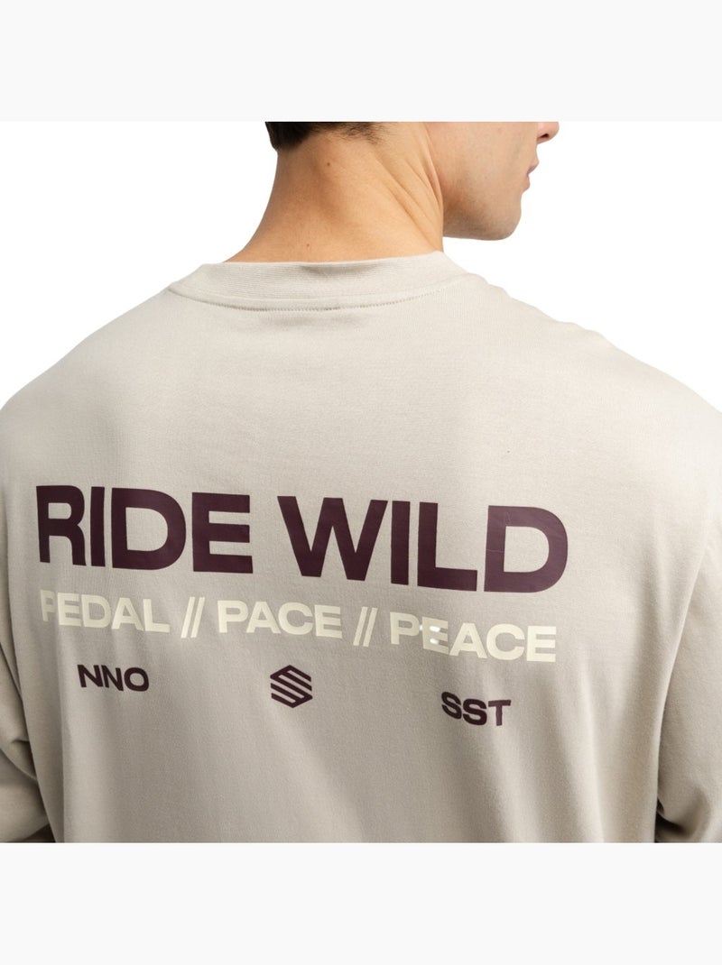 Camiseta de gravel manga larga algodón hombre ciclismo hombre rutted Verde - Kiabi