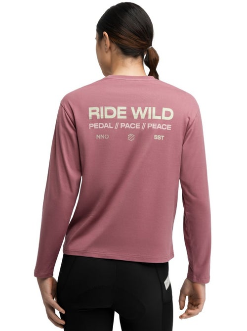 Camiseta de gravel manga larga algodón mujer ciclismo mujer rutted-w - Kiabi Camiseta de gravel manga larga algodón mujer ciclismo mujer rutted-w - Kiabi