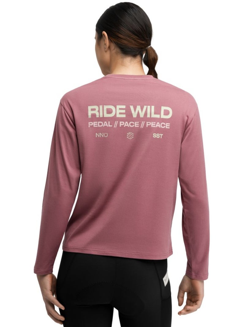 Camiseta de gravel manga larga algodón mujer ciclismo mujer rutted-w Marrón - Kiabi