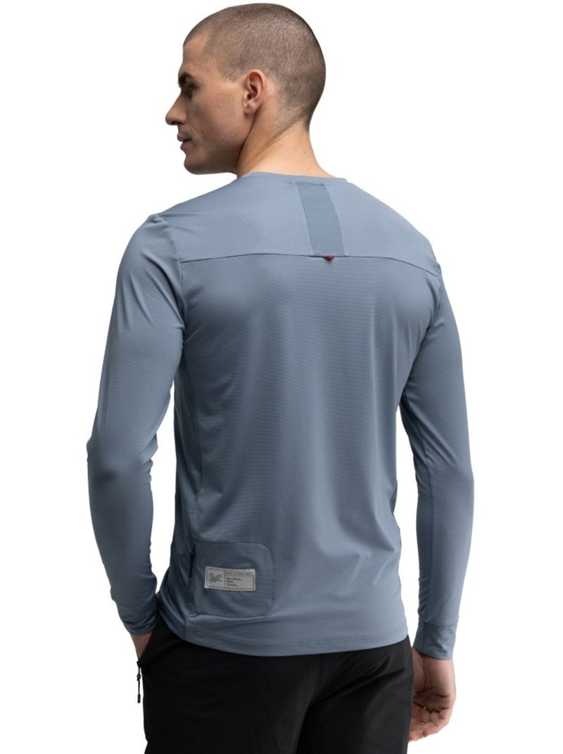 Camiseta de gravel manga larga hombre ciclismo hombre cáucaso Azul - Kiabi