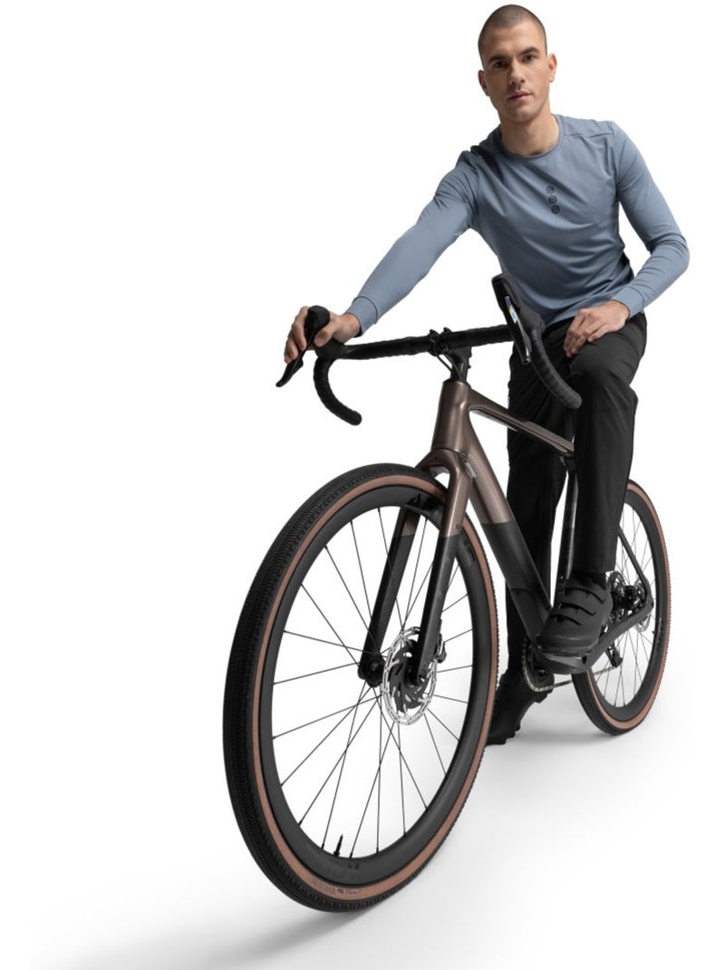 Camiseta de gravel manga larga hombre ciclismo hombre cáucaso Azul - Kiabi
