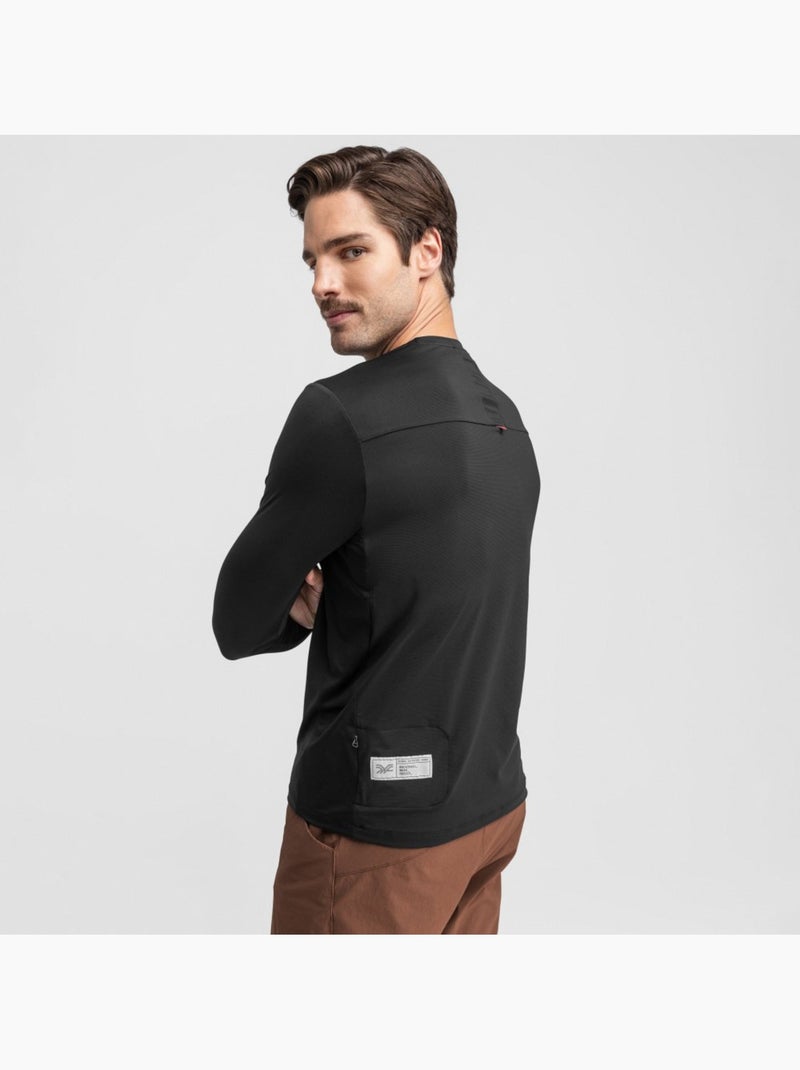 Camiseta de gravel manga larga hombre ciclismo hombre rubra Negro - Kiabi