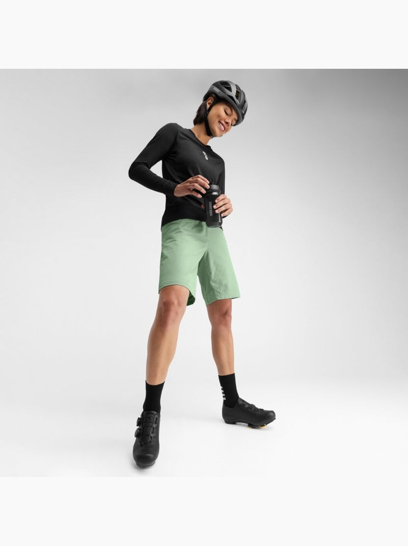 Camiseta de gravel manga larga mujer ciclismo mujer alder Negro - Kiabi