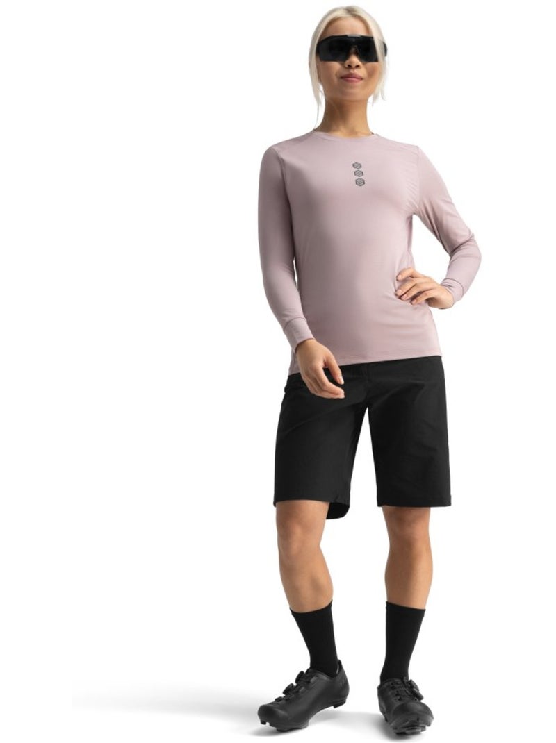 Camiseta de gravel manga larga mujer ciclismo mujer altiplano Violeta - Kiabi
