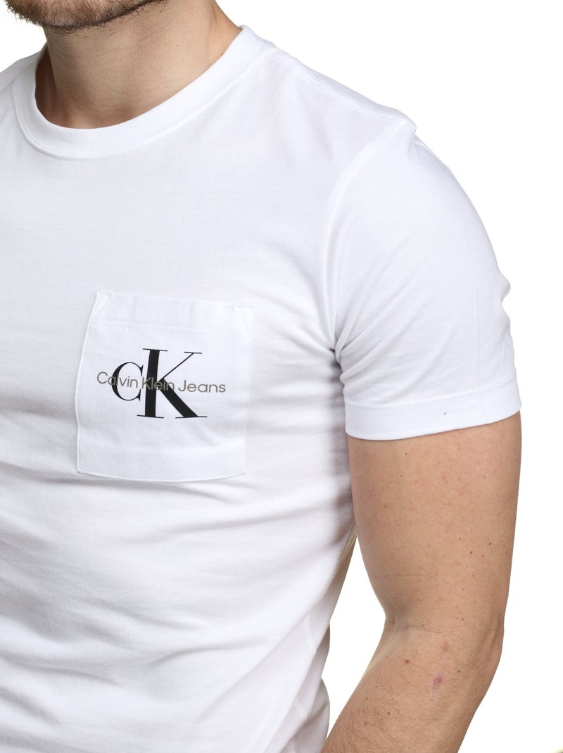 Camiseta de Hombre Calvin Klein Jeans Blanco - Kiabi