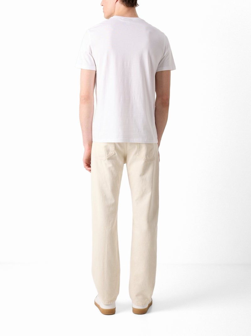Camiseta de Hombre Calvin Klein Jeans con Logo de Algodón Blanco - Kiabi