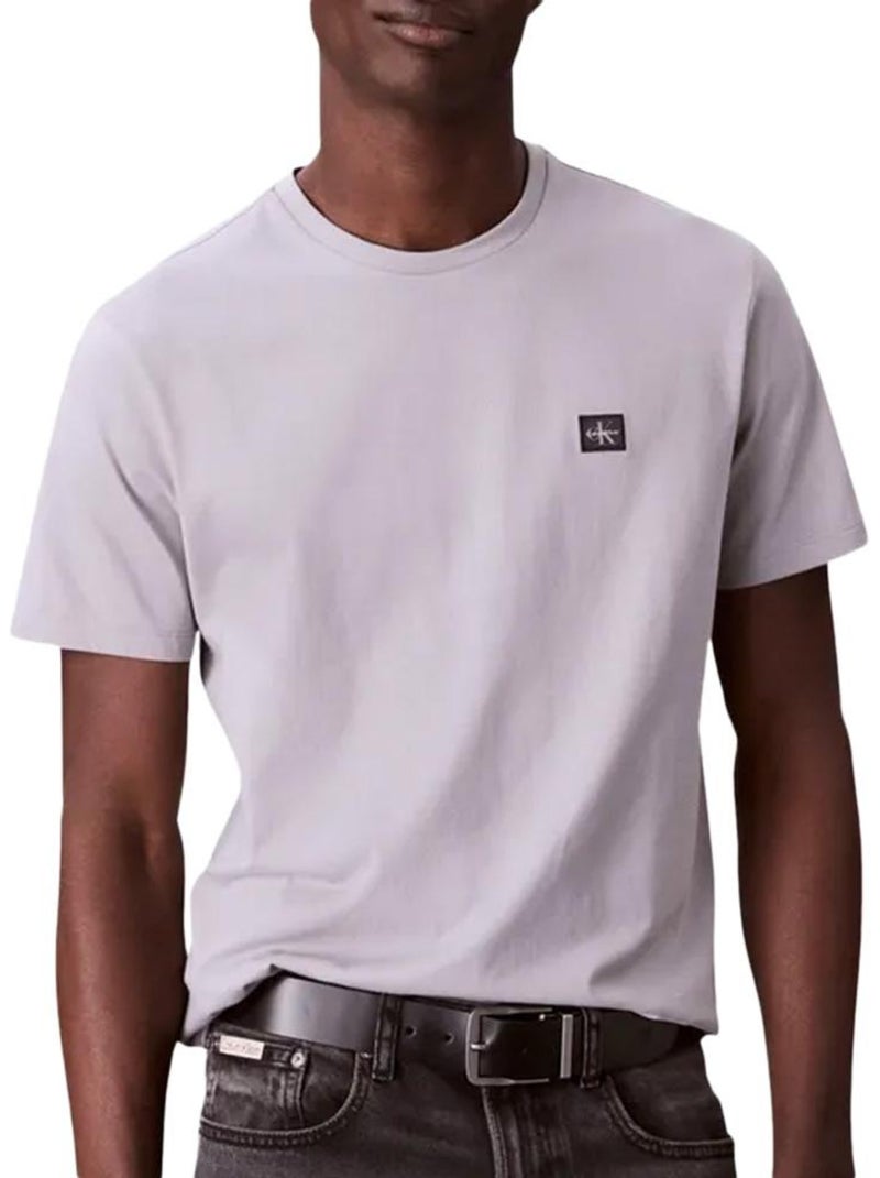 Camiseta de Hombre Calvin Klein Jeans con Logo Distintivo de Algodón Gris plateado - Kiabi
