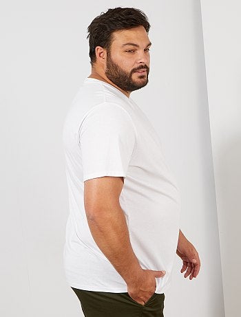 Camiseta de hombre de algodón con cuello redondo