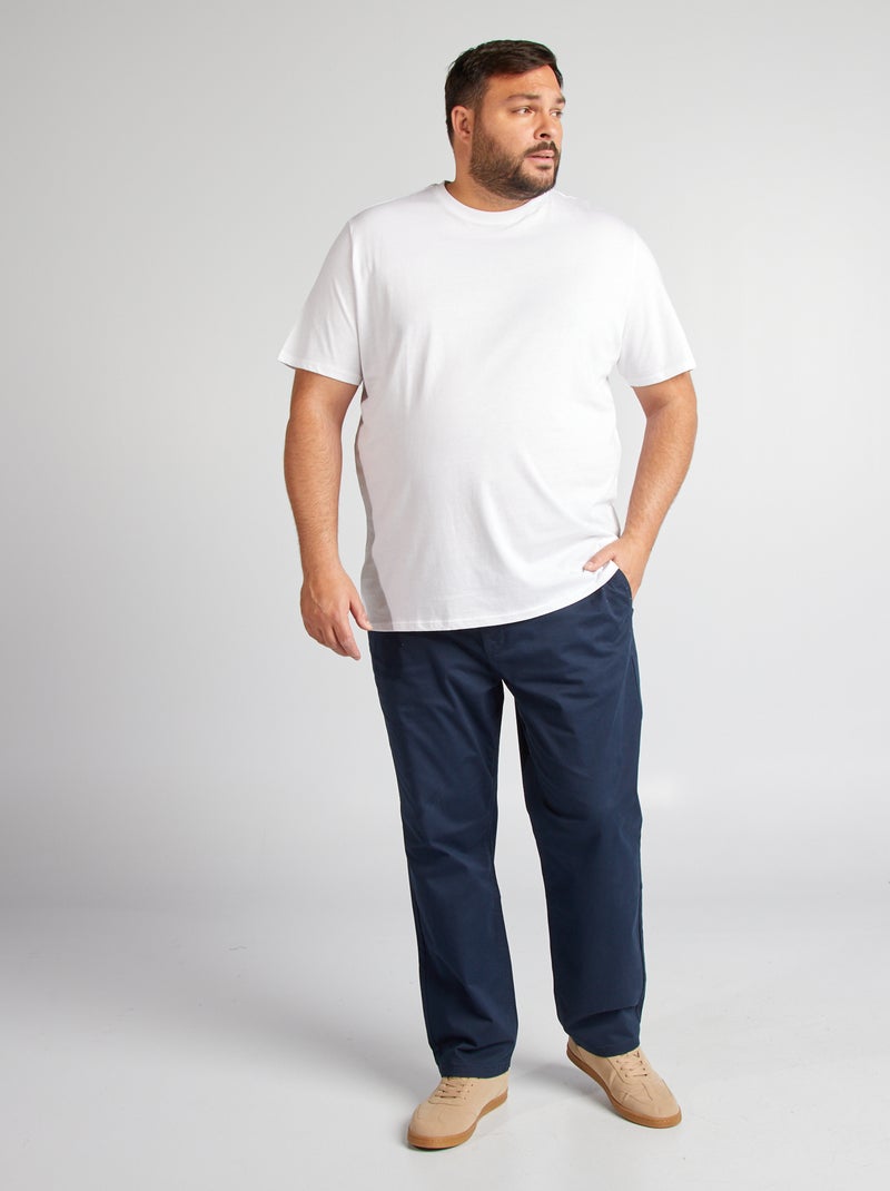 Camiseta de hombre de algodón con cuello redondo blanco - Kiabi