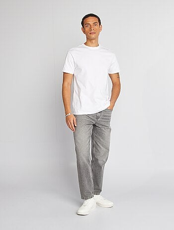 Camiseta de hombre de algodón con cuello redondo lisa