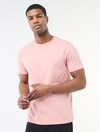 Camiseta de hombre de algodón con cuello redondo lisa