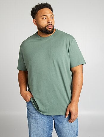 Camiseta de hombre de algodón con cuello redondo