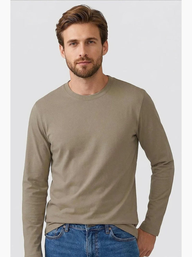 Camiseta de hombre de algodón y elastano tommy Caqui - Kiabi