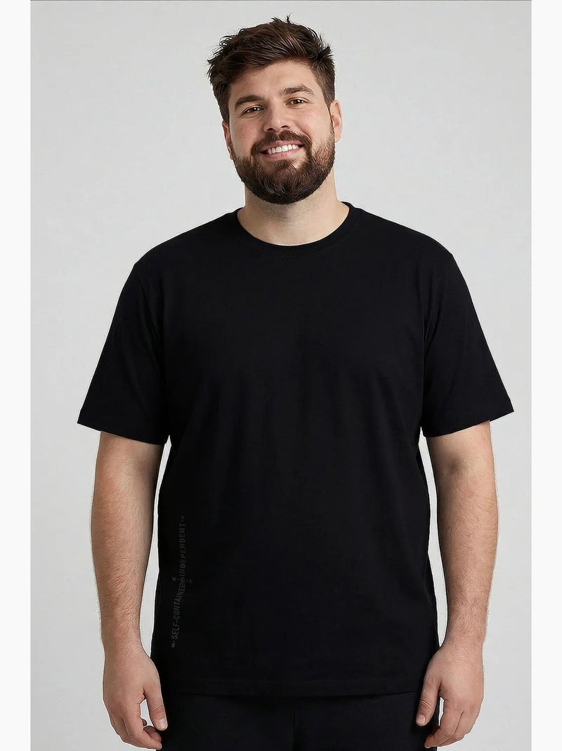 Camiseta de hombre de algodón y elastano tommy Negro - Kiabi